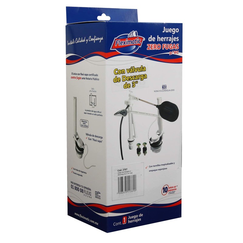 Fleximatic 2707 Juego de Herraje para WC, con descarga de