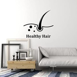 Vinyl Wall Decal Healthy Hair Care Clinic Dermatology Stickers Mural (ig6348) Black