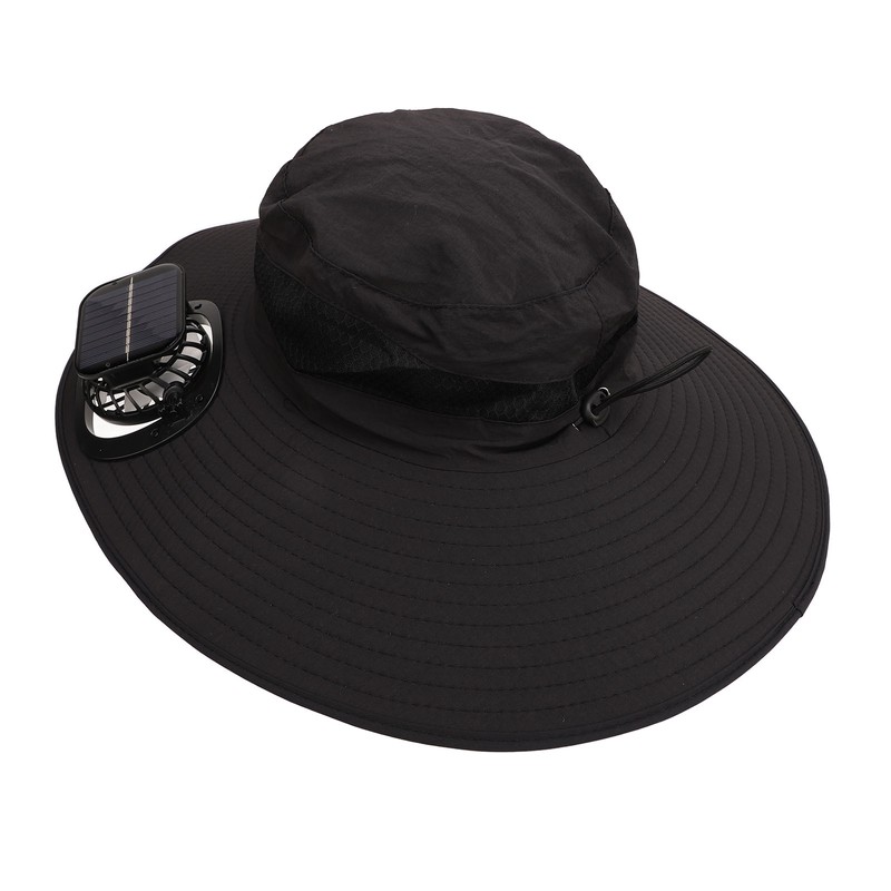 Solar Fan Hat Large Brim Quick Dry Breathable 3 Speeds