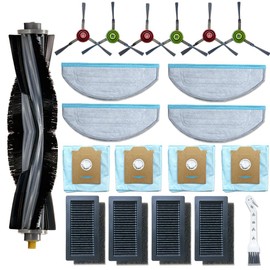 Accesorios de piezas de repuesto para aspiradora robot Yeedi Cube, incluye 1 cepillo para polvo principal, 6 cepillos laterales, 4 filtros Hepa, 4 bolsas para el polvo, 4 almohadillas para orejas para