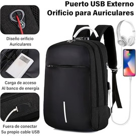 Anti-theft Backpack Laptop Compartments Ideal for Travel, Business and Students Waterproof, Black, Media