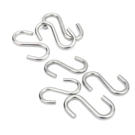 Cobenga 50 Pcs Heavy Duty S Hooks for Hanging, 304 Stainless Steel S Shaped Hooks, 2 in Long Metal Hangers Hanging Hooks for Kitchen, Work Shop, Bathroom, Garden, Max 176 Lbs