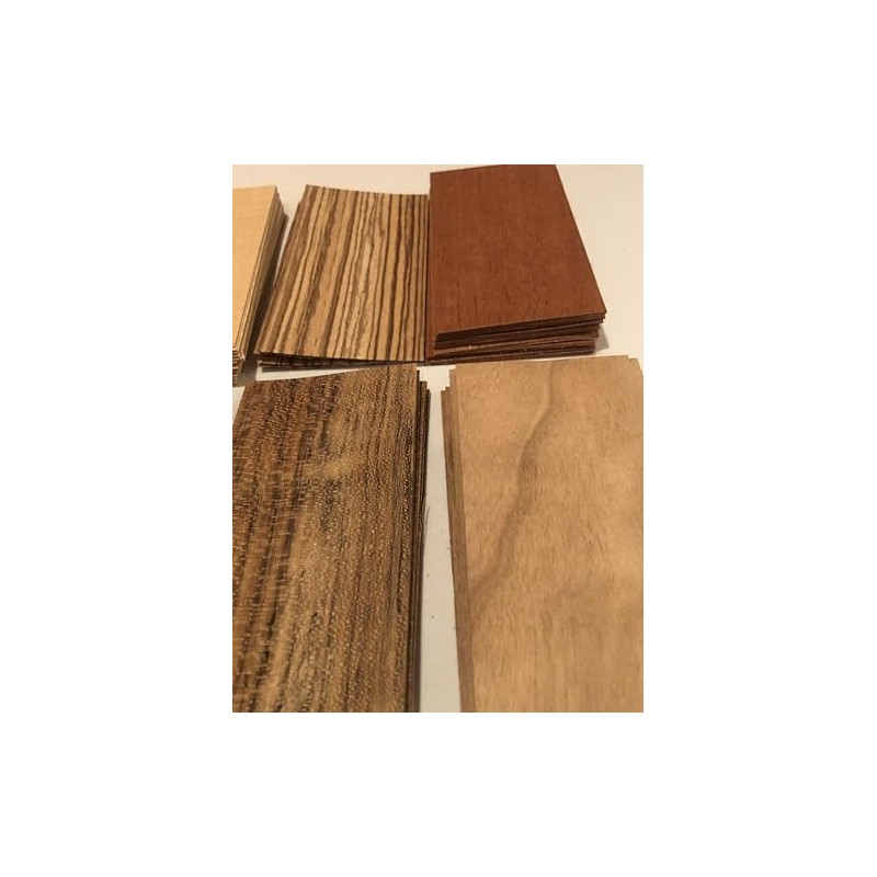 Exotic Fingerboard Wood Veneer Pack 60 Pieces Makes 12 Boards