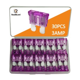30Pcs 3A Standard Blade Fuses Kit - Standard Automotive Car Fuse Blade Fuse Assortment, Fuses Automotive, 3A Standard Boat fuse, Auto Truck ATC/ATO/APR/ATS Fuse Kit for Car/RV/Truck/Motor