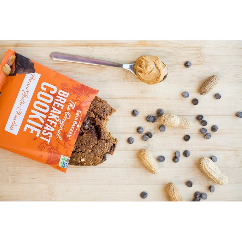 Erin Baker's Breakfast Cookies, Peanut Butter Chocolate, Whole Grain, Non-GMO,
