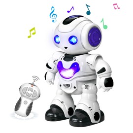 Tcvents Robot Radio Controlled Robot Toy, Bipedal Walking Robot, Humanized Dance, Music, Light, Demo Mode, Easy Operation, First Robot for Kids, Christmas and Birthday Gift