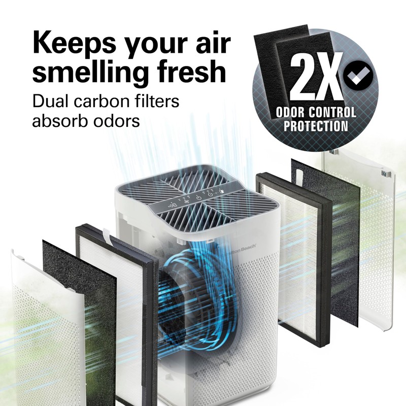 Hamilton Beach Genuine Replacement Activated Carbon Filters for TrueAir Medium