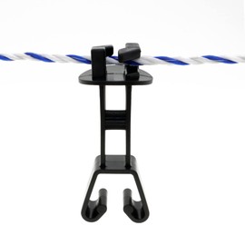 48 Pcs U Post Extended Electric Fence Insulators for Electric Fence Poly Wire or Poly Rope, Black