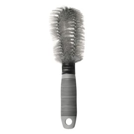 HARFINGTON Wheel Tire Brush Soft Bristle Car Wash Brush Auto Tire Cleaner with Non-Slip Handle for Car Detailing Scrubbing, Grey