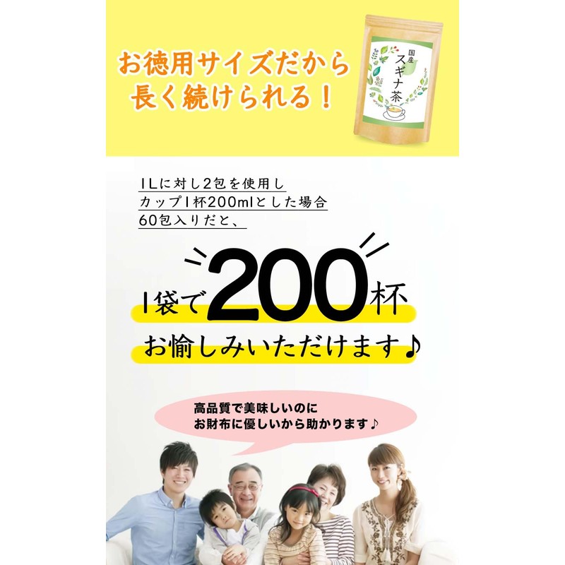 Natural Feast Horsetail Tea Bag Made in Japan Cedar Green