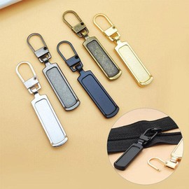 2 Pcs Black Metal Zipper Pull Replacement, Luggage Zipper Pulls Slider, Zipper Fix Repair Kit for Luggage, Backpack, Jackets, Coats, Boots, Clothing, Shoes