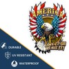 Generic Eagle and Flag Vinyl Decal Size 5.9 x 4.3