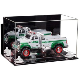 Better Display Cases Versatile Acrylic Display Case - Medium Rectangle Box with Mirror, Wall Mount, White Risers and Clear Base 14" x 8" x 8.5" (A011-WR)
