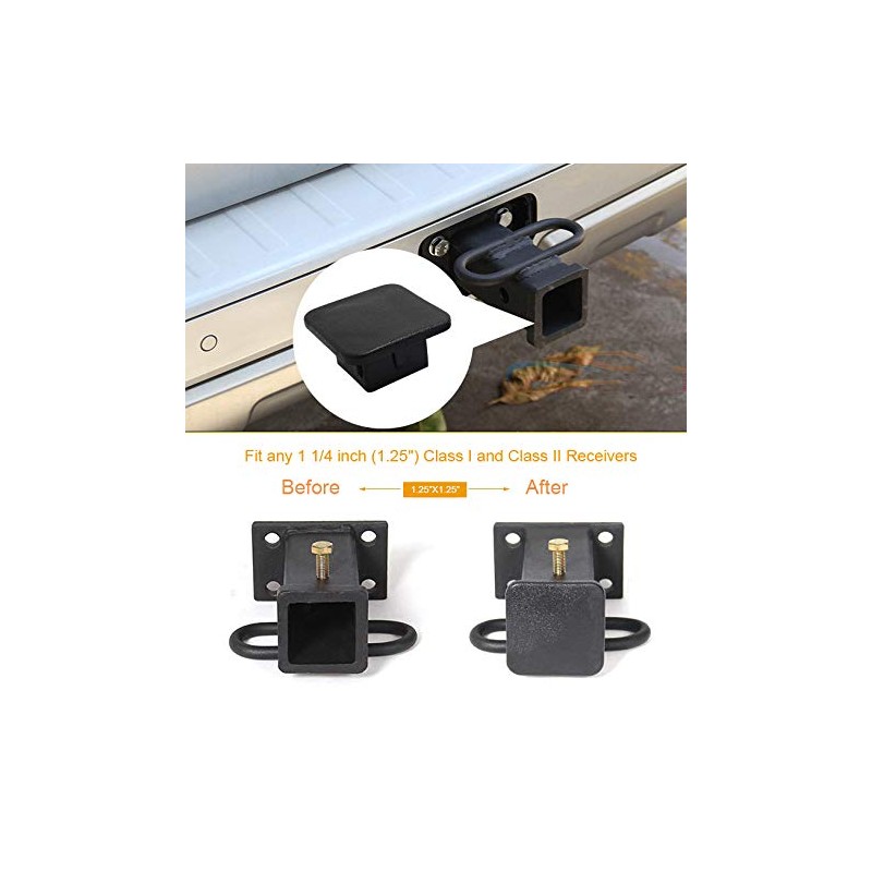 CyanHall 1.25” Black Trailer Hitch Tube Rubber Cover Plug, Fits