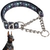 Martingale Dog Collar with Chain,Skull Reflective Nylon Soft Padded Adjustable