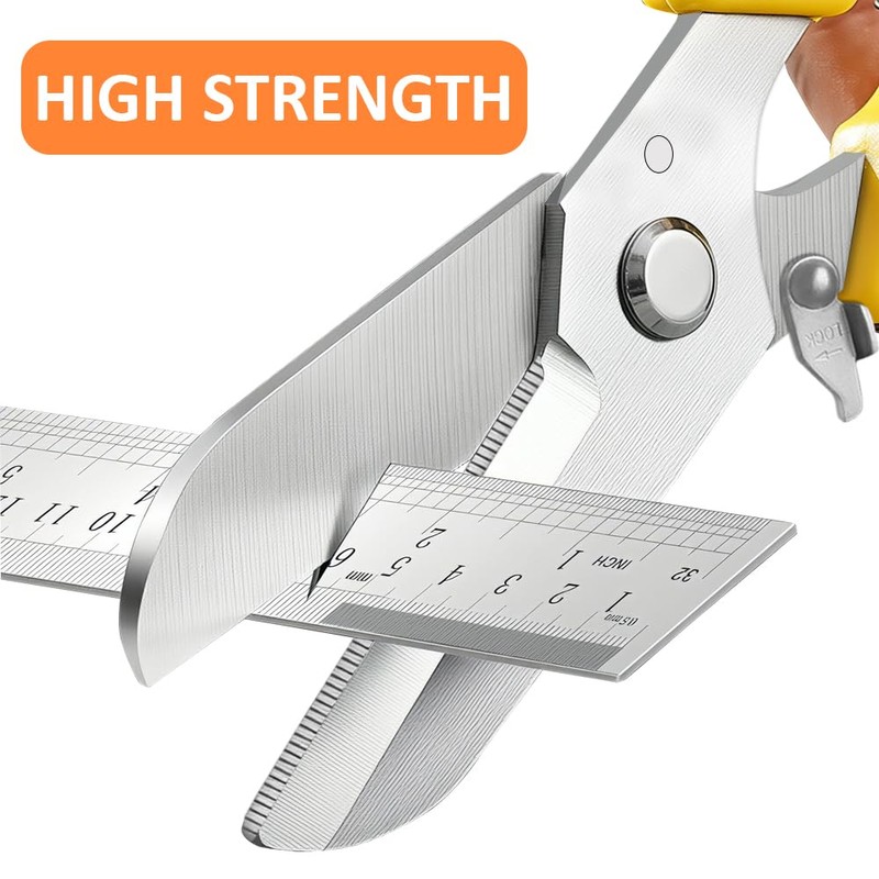 2PCS Scissors All Purpose, Tin Snips for Cutting Metal Sheet,