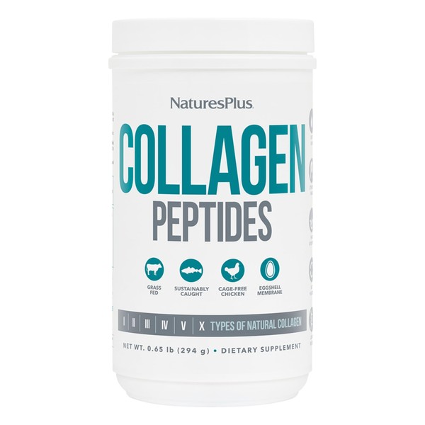 NaturesPlus Collagen Peptides - 0.65 lbs Powder - Hair, Skin, Nail & Joint Health, Immune System Support - Non-GMO, Gluten Free - 28 Servings