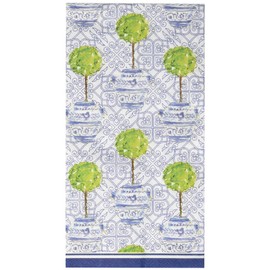Boston International Rosanne Beck Collections Guest Towel Paper Napkins, 8.5" x 4.5", Blue