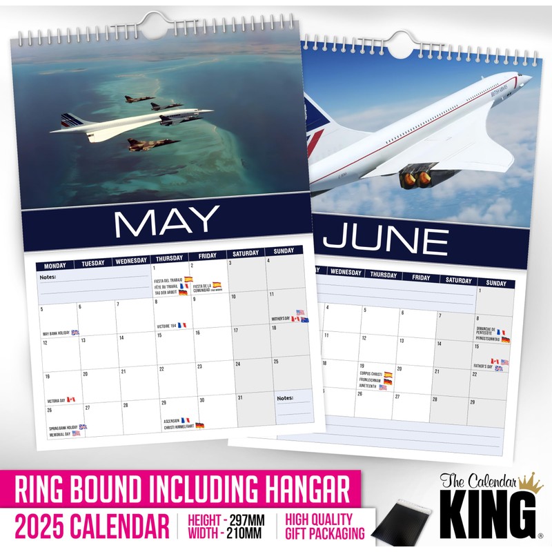 The Calendar King // Concorde - A4 Size 2025 Wall