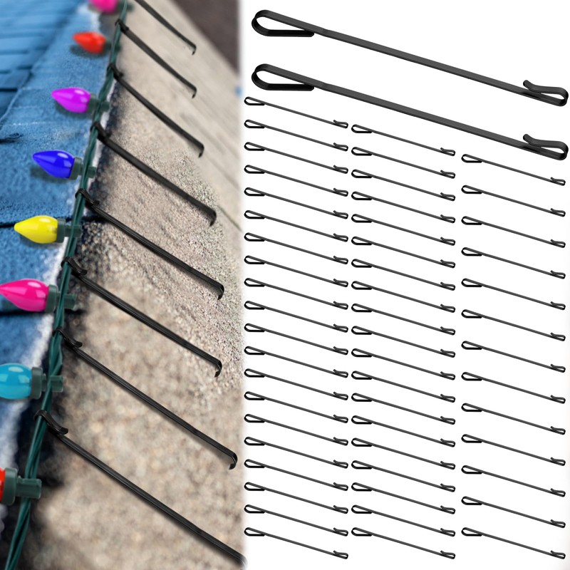 Cinnvoice 50 Pcs Ridge Clips Christmas Light Clips Roof Row