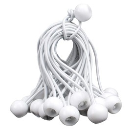 AOPRIE 30 Pack Bungee Balls 6inch White Ball Bungee Heavy Duty 6inch Tarp Bungee Cords HeavyWeight Trap Weather Resistant Tie Down Strap 4mm Thickness for Camping, Tents, Cargo, Holding Wire and Hoses