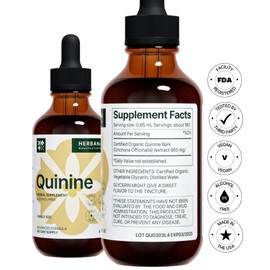 Quinine Liquid Extract 4 fl oz - Supplement for Digestive Health Support - Natural Liquid Drops - Cinchona Officinalis Bark - Tincture for Cramp Defense for Man & Woman - High Potency - 90-Day Supply