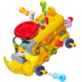 SO&MOTOYS Tool Kit for Kids，Montessori Educational Building Toys for 3-5 Year-Old Boys and Girls，Learning & Practice Tool Cart