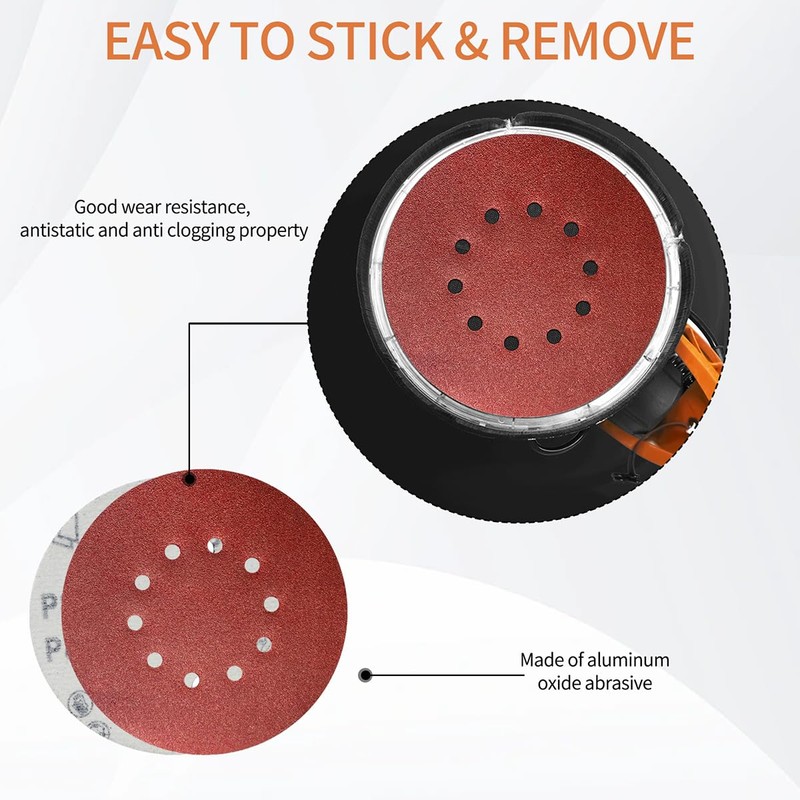 Meccion 225mm Sanding Disc 25 Pcs Grit P80 Sandpaper 10