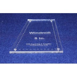 TCR Templates Windmill - Makes 8" Finished Square-- 1/8" Clear Acrylic - Quilting Templates-