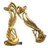 Two Moustaches Peacock Design 7 Inches Brass Door Handle -