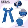 Long Tail Glitter Cheer Bows 16 PCS Collegiate Style Cheer