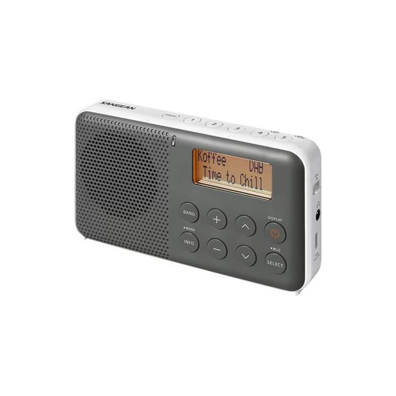 Sangean DPR-64 DAB/FM Compact Radio, White/Grey
