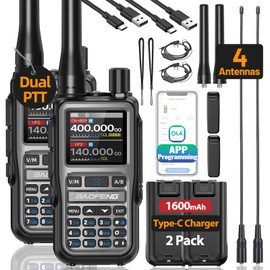 Baofeng Radio UV-5R Mini Ham Radio Long Range Handheld Two Way Radio NOAA Weather Radio Rechargeable Walkie Talkies Dual PTT APP Programming Copy Frequency 999CH with USB-C Charging Survival Radio