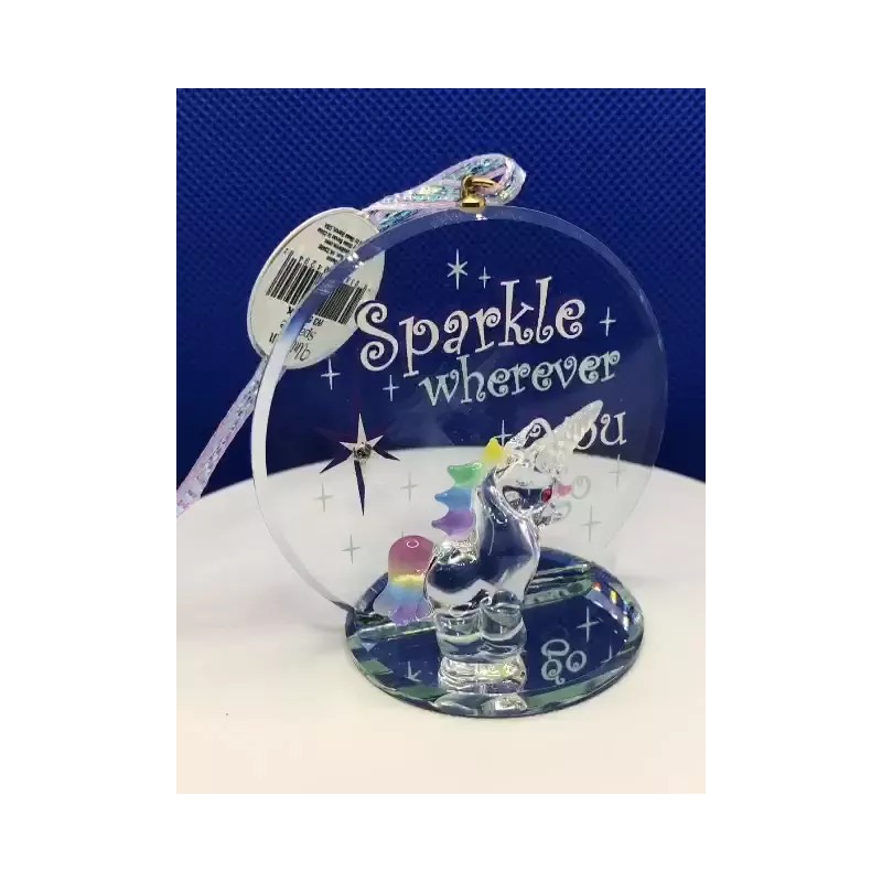 Unicorn Glass Ornament, Christmas Tree Hanging Ornament, Holiday Gift