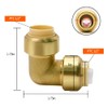 12 Pack Push-to-Connect Plumbing Fittings, 1/2" Pushfit Elbow Fittings with