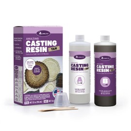Alumilite Amazing Tan Casting Resin Kit 32 oz (16 oz Part A + 16 oz Part B) – Ideal for Pouring Small to Large Durable Pieces, Arts, Crafts, and Architecture Molds, 30-Minute Cure Time