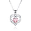 CDE Heart Necklaces for Women 925 Sterling Silver Birthstone Pendant