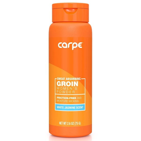 Carpe No-Sweat Groin Powder (For Women) - Designed for Maximum Sweat Absorption - Mess and Friction Free, Stop Chafing