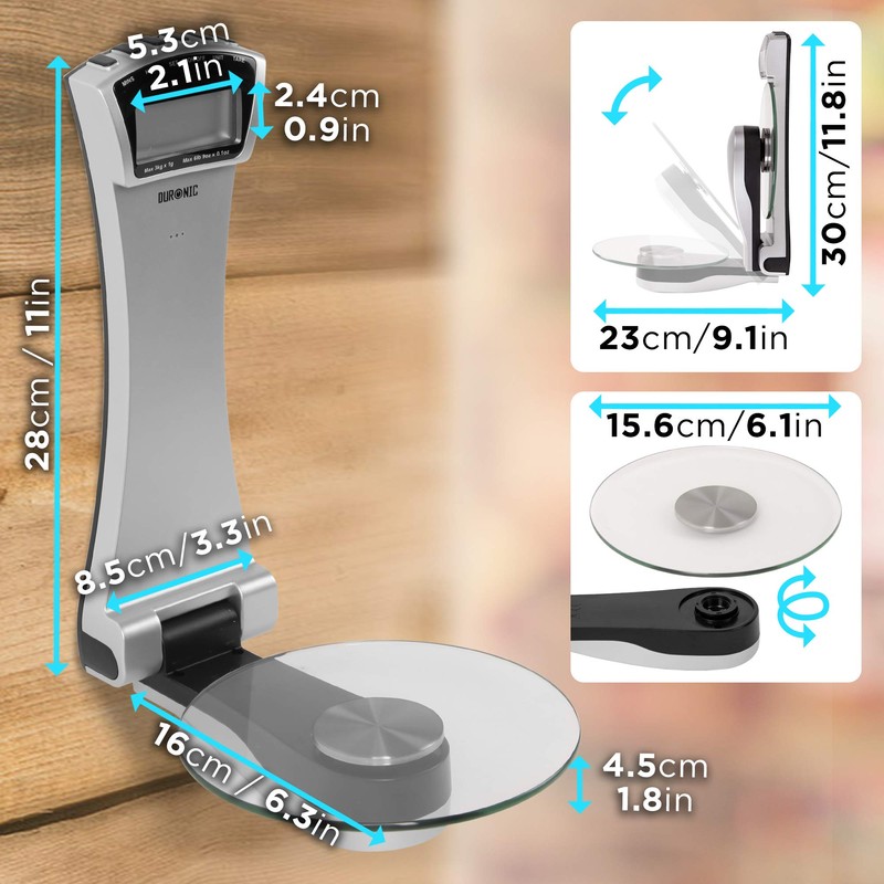 Duronic KS4000 Kitchen Scales with 3 kg Capacity | Wall