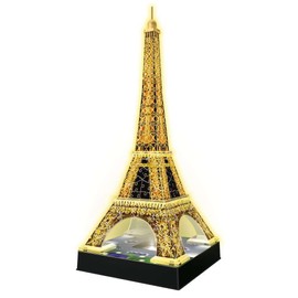 Ravensburger Eiffel Tower - Night Edition | 216-Piece 3D Jigsaw Puzzle for Kids and Adults | Precision Fit with Easy-Click Technology | Displayable & Durable Model | Over a Century of Quality