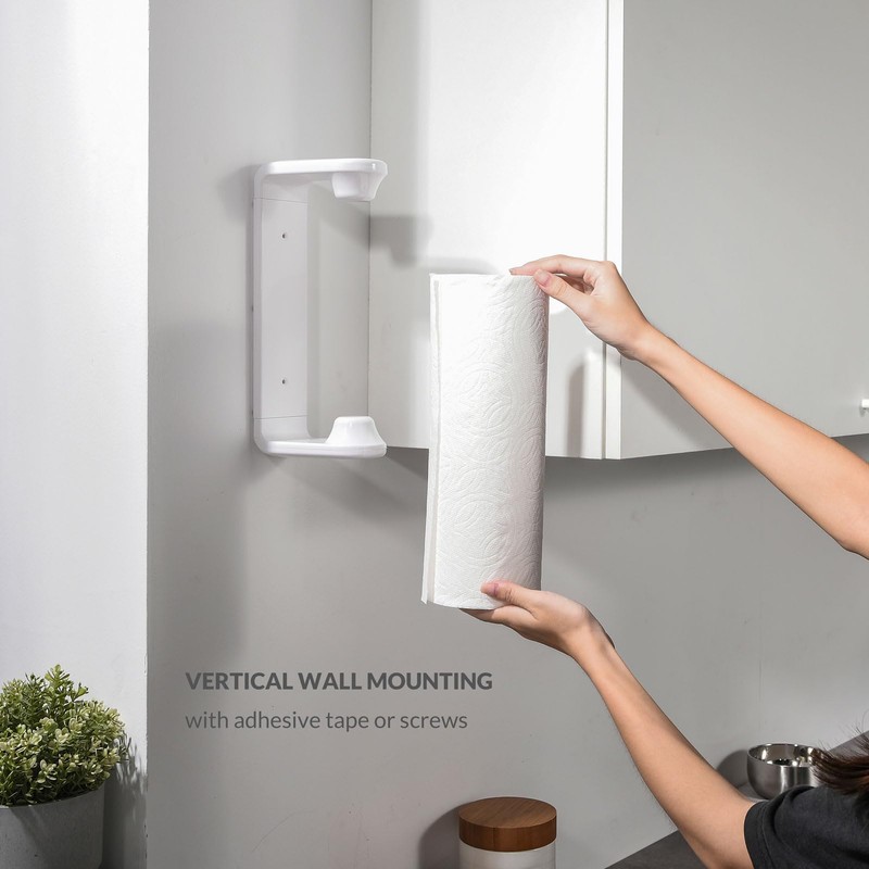 simpletome Paper Towel Holder Under Cabinet or Wall Mount ONE