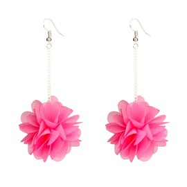 Seakuur - arete colgantes de tela bohemia, multicolor, hechos a mano, ligeros, con borlas florales de gasa, para mujer, Seda, N/C