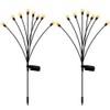 2 Pack Solar Powered LED Lights Firefly Lights Waterproof Outdoor