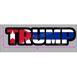 TRUMP 2020 STICKER CUBANS FOR TRUMP LATINOS CUBA FLAG DECAL