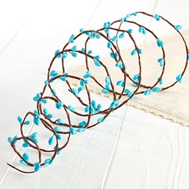 Artificial Aqua Pip Berry Rope Garlands – Pack of 2 Rustic Berries, Farmhouse Home Decor for Table Arrangements, Decorating for Holidays and More (72" Each, Total 144")