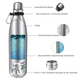 Gift Pension Man, Bin im Ruhestand - Ich muss gar nichts, Stainless Steel Drinking Bottle, Insulated Water Bottle with Storage Box for Headphones, Money, Stash Can Travel Safe for Home, Office, Hotel,