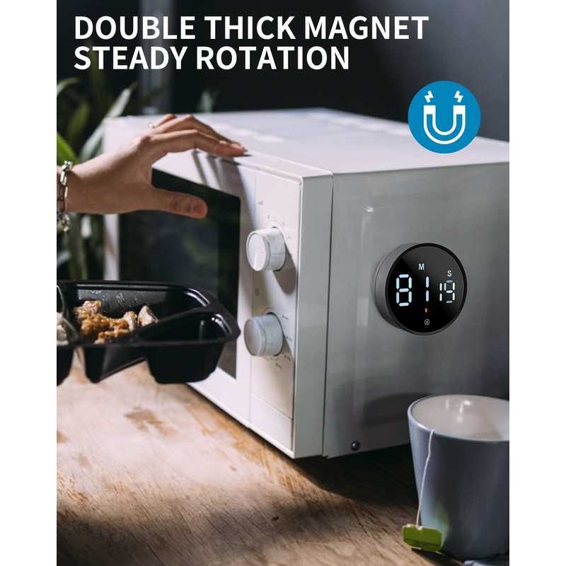 Birshe Magnetic Timer Smart Timer Kitchen Alarm Clock Digital Magnetic