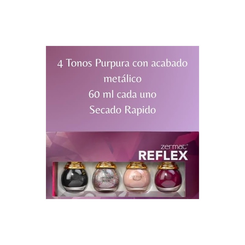ZERMAT Set de 4 Esmaltes de Uñas Premium, Tonos Púrpura,