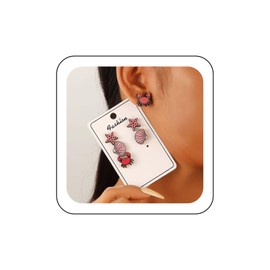 Wendalern Bohemian Starfish Shell Crab Turtle Earrings Set Wood Printed Pattern Stud Earrings Ethnic Ocean Statement Earrings Jewellery for Women, Wood, No Gemstone