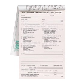 Bus Driver's Vehicle Inspection Report 10-pk. - Book Format with 31 Sets, 2-Ply Carbonless, 5.5" x 8.125" - Meet FMCSR Requirements - J. J. Keller & Associates, Inc.